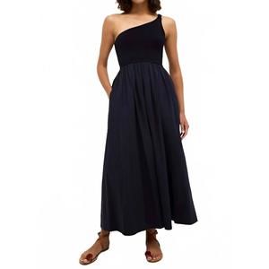 NEW MARIE OLIVER tobie one-shoulder maxi dress in navy